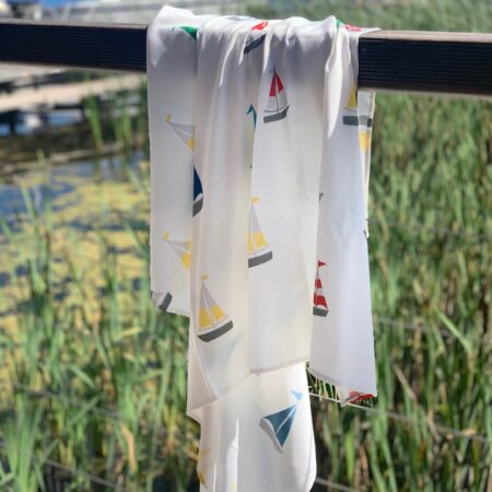 Bamboo Baby Blanket Sailboats - PETIT LAURE