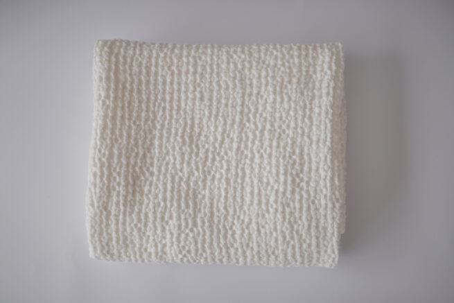 Waffle Linien Baby Blanket - Cream White