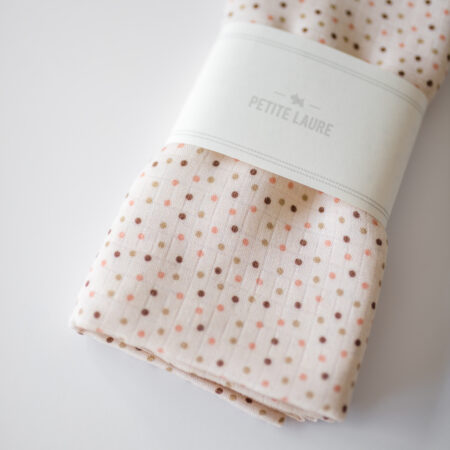 Baby Bamboo Swaddle Dots Pink/Carmel