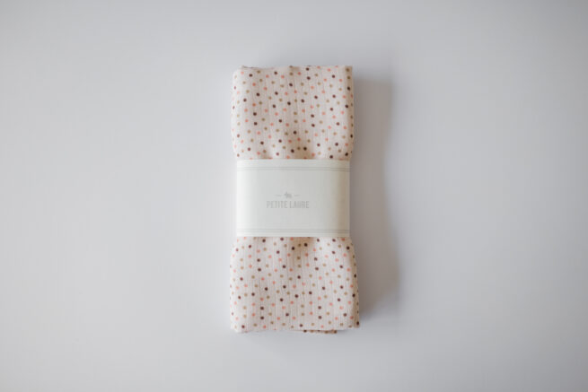 Baby Bamboo Swaddle Dots Pink/Carmel