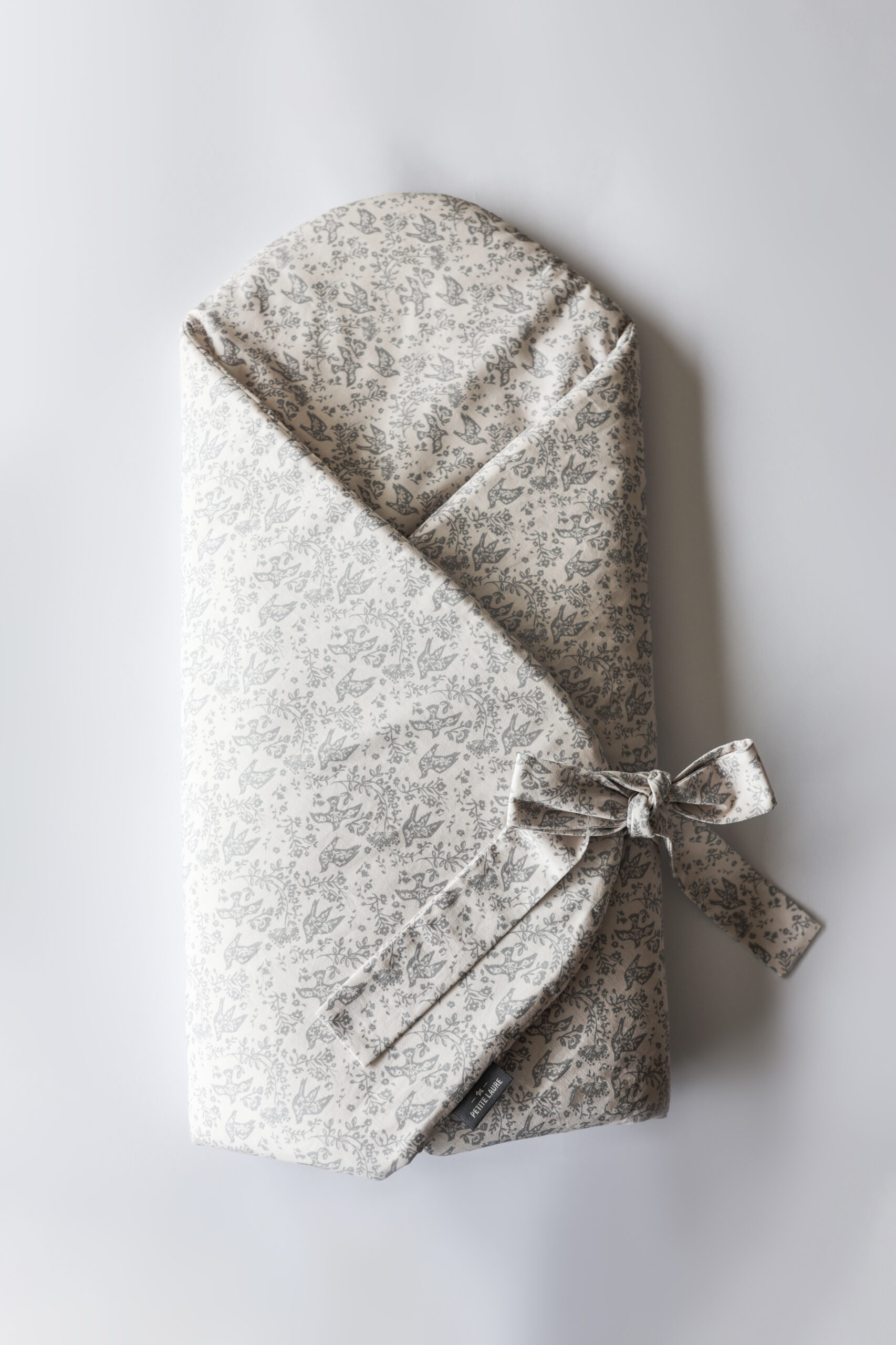 Baby Wrap Swaddle with Bow Pigeons Grey 3 in 1