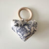 Baby Rattle Roses Navy Blue