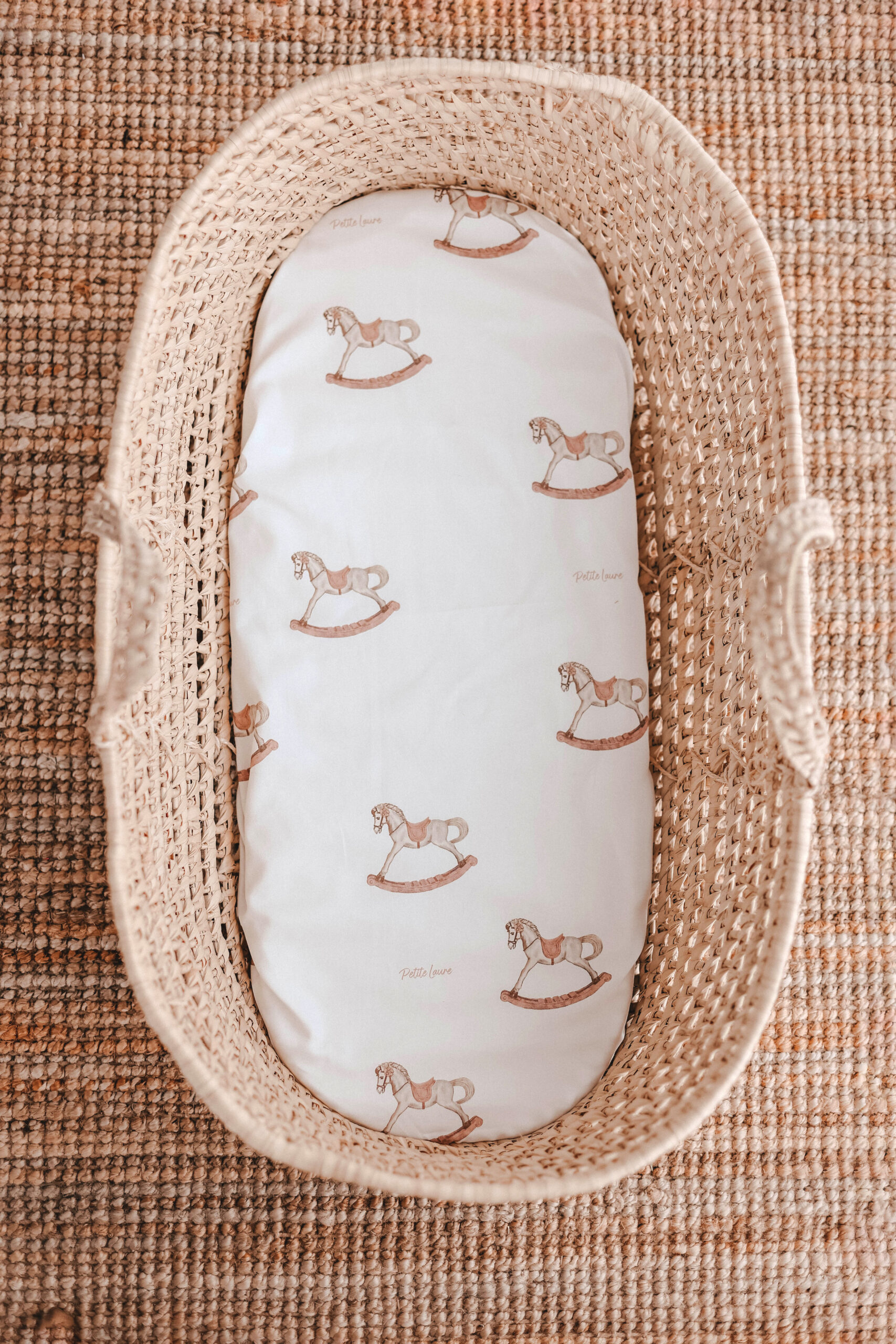 Cotton Baby Sheet Rocking Horse Dusty Pink